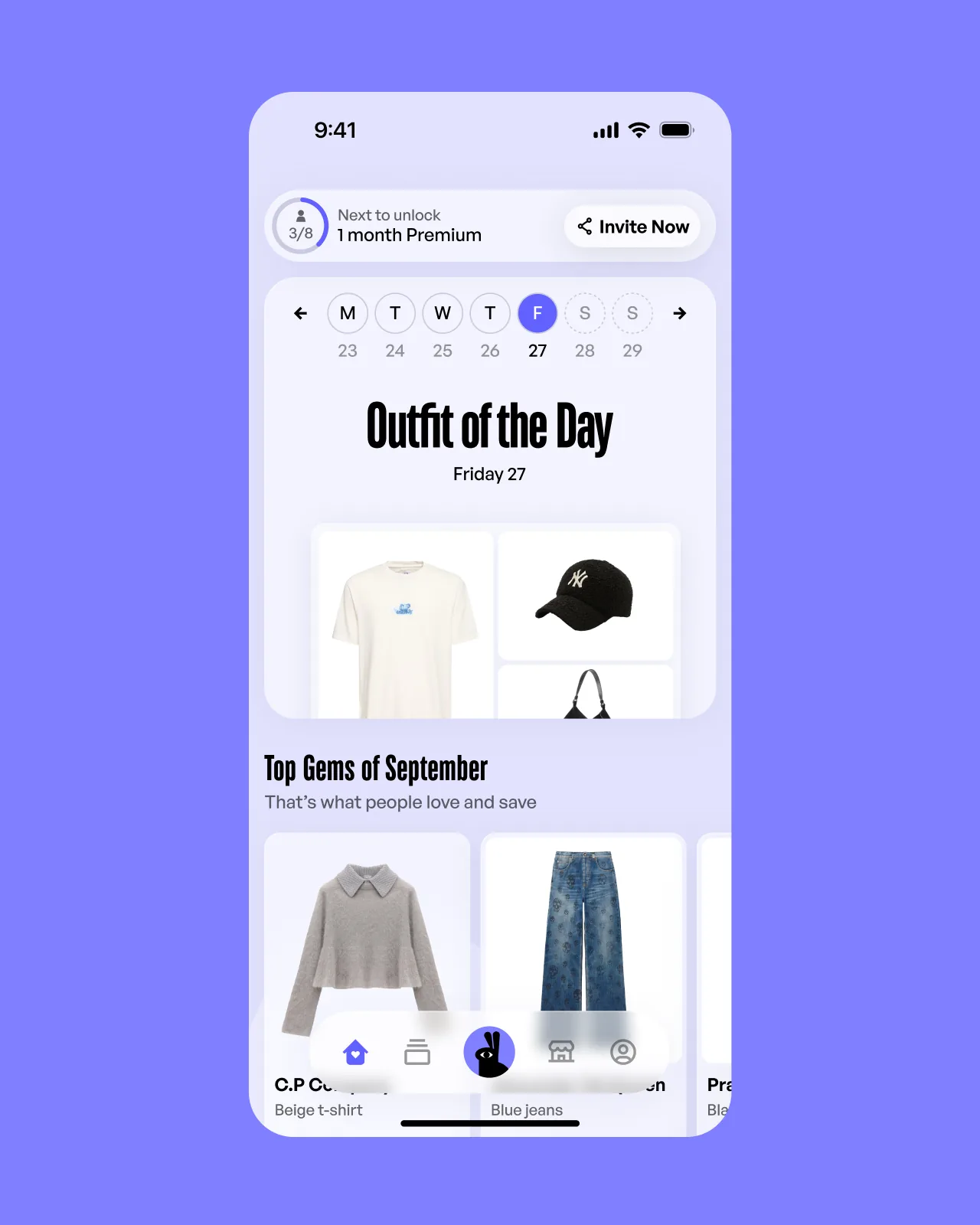 Outfit of the Day screen