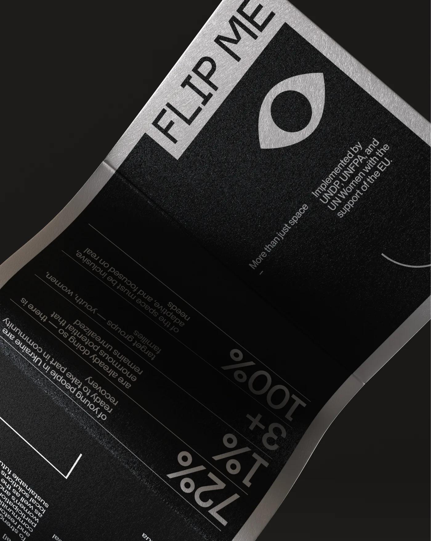 Printed piece reading Flip me