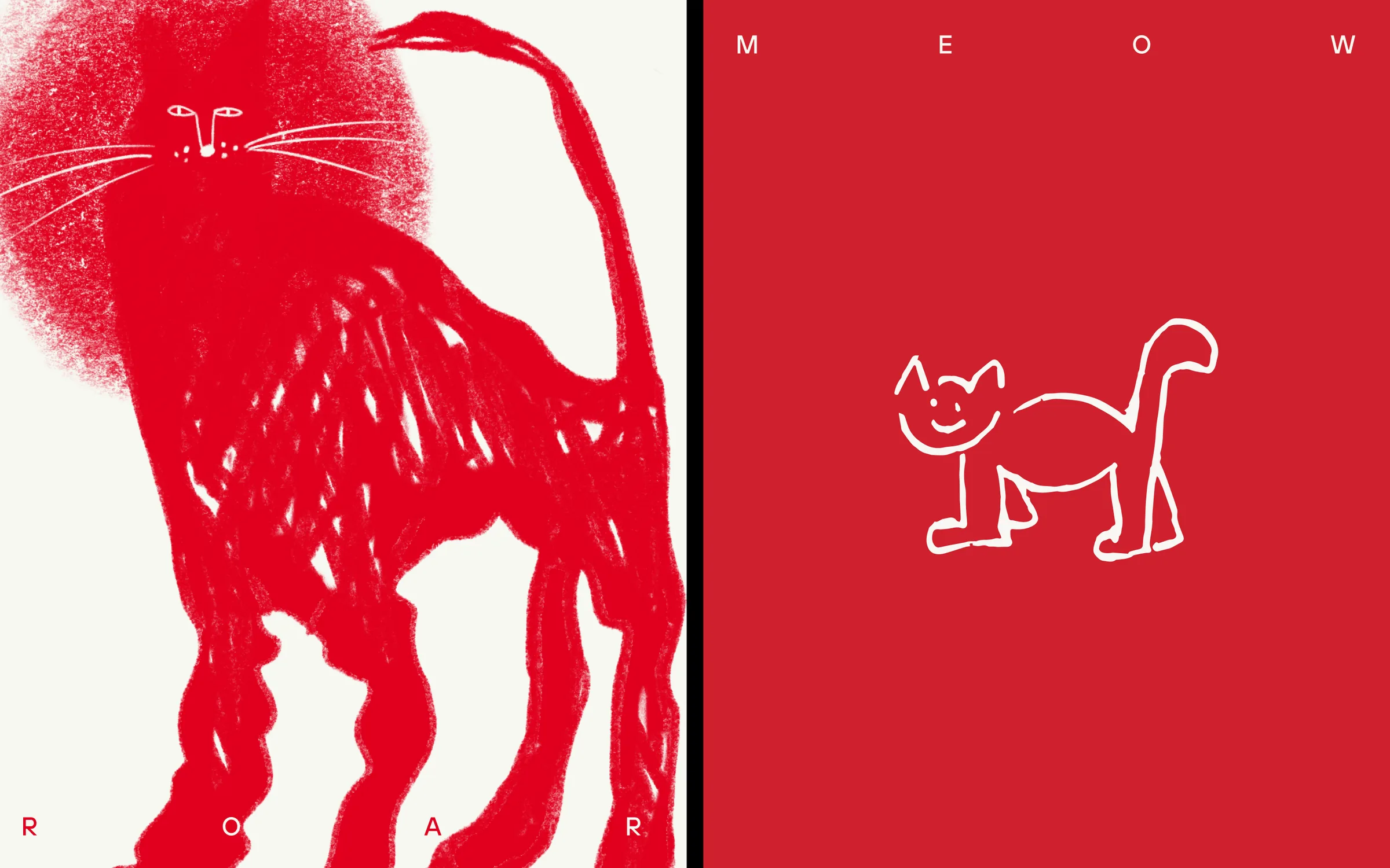 Additional doodled characters in the identity