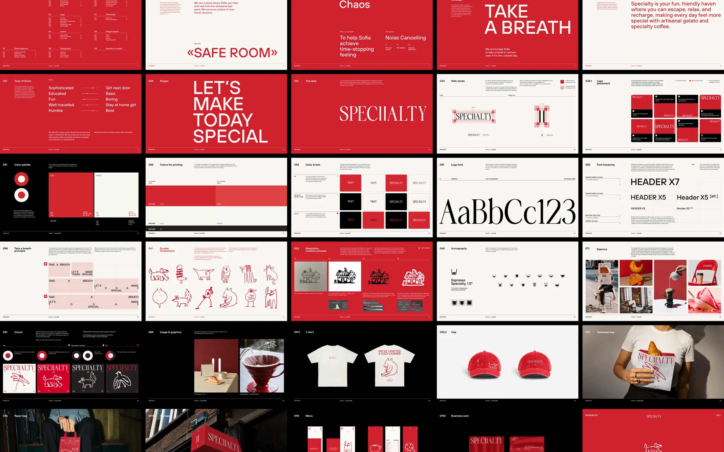 Spreads from the brand guidelines