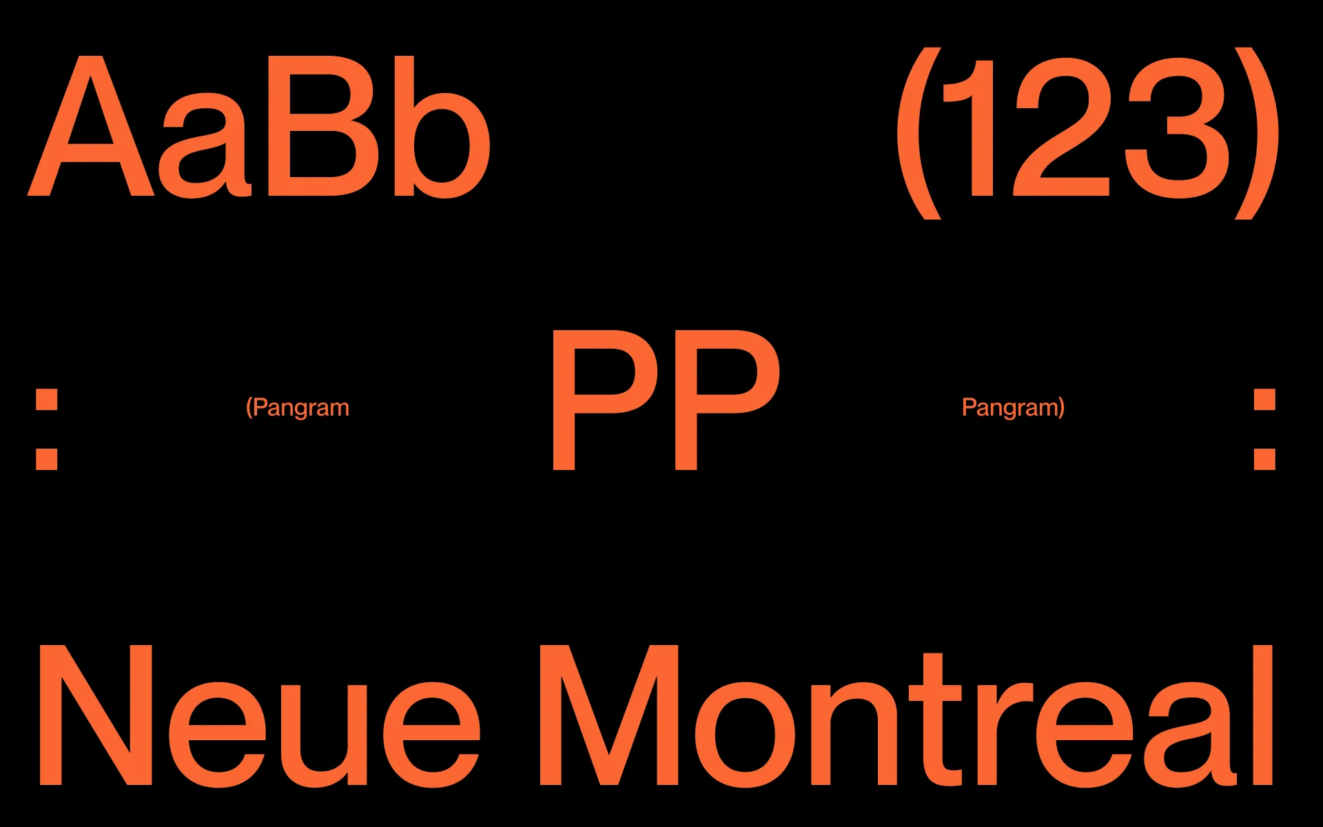 PP Neue Montreal specimen in the brand orange