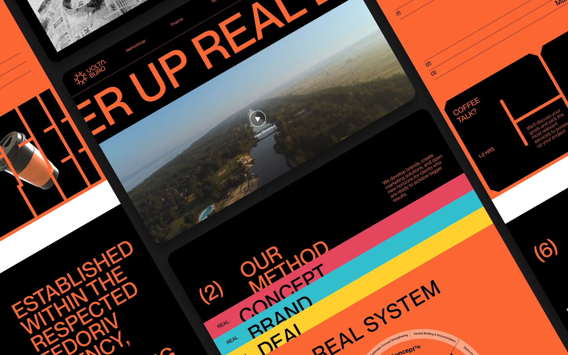 Website screens for the buro